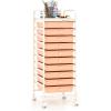 Giantex 12 Drawer Rolling Cart with Drawers, Storage Organizer Cart for Classroom Office School Teacher, Mobile Drawer Cart for Tools, Crafts, Small Printer, Macaron Multicolor(Peach Fuzz)