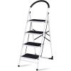 Giantex 2 Step Ladder Folding Step Stool Platform Home Kitchen Tool Multiuse Stepladder w/Sturdy Frame Rubber Hand Grip Anti-Slip Pedal Lightweight Portable Ladder 330Lbs Capacity(4 Step)