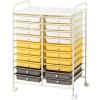 Giantex 20-Drawer Storage Drawer Cart, Rolling Organizer Cart for Office School Tools Scrapbook Paper, Utility Rack on Wheels (Multicolor)(Yellow)