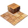 Giantex 27 PCS Interlocking Patio Deck Tiles, 12 x 12in Acacia Hardwood Floor Tiles, Tools Free Assembly, 27 sq. Ft Wood Composite Deck Flooring Pavers for Outdoor & Indoor, Checker Pattern(10 PCS)