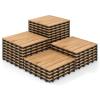 Giantex 30 PCS Acacia Wood Interlocking Patio Deck Tiles, 12″ x 12″ Indoor Outdoor Flooring Tiles for Balcony, Garden, Poolside, 30 Sq.ft Coverage, No Tools Required (Natural Wood, Stripe Pattern)