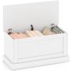 Giantex 35.5-Inches Storage Chest with Safety Metal Hinges, Wooden Flip Top Tool Trunk, Hydraulic Strut, Organizer Box, Large Farmhouse Storage Bench for Bedroom, Living Room, Entryway (White)(White)