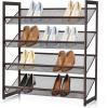 Giantex 3-Tier Metal Shoe Rack, Shoe Storage Organizer with Adjustable Angled or Flat Mesh Shelf for 9 to 12 Pairs of Shoes, Freestanding Shoe Shelf for Bedroom, Entryway, Closet, Hallway(4-Tier)