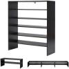 Giantex 3-in-1 Vertical Shoe Rack, 6-Tier Free Standing Shoe Storage Organizer w/Stackable Design for 18 Pairs, 31 Inch Wide Wood Shoe Shelf for Closet, Entryway, Living Room, Office, White(Walnut)