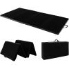 Giantex 4′ x 8′ x 2″ Gymnastics Mat, Folding Tumbling Mat with Carry Handles, Detachable PU Leather Cover for Yoga Stretching Aerobics Core Workouts, Foldable Exercise Mat for Home Gym Fitness (Black)