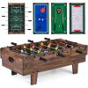 Giantex 4-in-1 Multi Game Table, Combo Foosball Game Table Top w/Billiards, Ping Pong, Push Hockey for Home, Game Room, Family Night & Arcade, Wood Combination Game Table Set for Adults(Dark Brown)