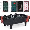 Giantex 4-in-1 Multi Game Table, Combo Foosball Game Table Top w/Billiards, Ping Pong, Push Hockey for Home, Game Room, Family Night & Arcade, Wood Combination Game Table Set for Adults(Black)