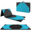 Giantex 4’x10’x 2″ Gymnastics Mat, 4-Panel Folding Aerobics Exercise Mat w/Hook & Loop Fastener, Carrying Handle, Portable Tumbling Mat for Stretching Yoga Cheerleading Martial Arts(Blue/Black)