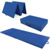 Giantex 4’x10’x 2″ Gymnastics Mat, 4-Panel Folding Aerobics Exercise Mat w/Hook & Loop Fastener, Carrying Handle, Portable Tumbling Mat for Stretching Yoga Cheerleading Martial Arts(Blue)