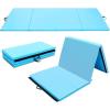 Giantex 4’x8′ Gymnastics Mat, 2″ Thick Folding Tumbling Mat with Carrying Handles, Foldable Gym Mat with Hook and Loop Fastener, Cheer Mats for Kids Adults Home Exercise Aerobics Fitness(Light Blue)