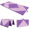 Giantex 4’x8′ Gymnastics Mat, 2″ Thick Folding Tumbling Mat with Carrying Handles, Foldable Gym Mat with Hook and Loop Fastener, Cheer Mats for Kids Adults Home Exercise Aerobics Fitness(Light Pink/Purple)
