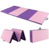 Giantex 4’x8′ Gymnastics Mat, 2″ Thick Folding Tumbling Mat with Carrying Handles, Foldable Gym Mat with Hook and Loop Fastener, Cheer Mats for Kids Adults Home Exercise Aerobics Fitness(Violet/Pink)