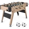 Giantex 54 Inch Foosball Table – Wood Football Table Competition Sized, Arcade Soccer Game Table with 2 Balls, Full Size Foosball Table Adult Size for Kids Teens, Home, Game Room, Oak