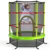 Giantex 55” Mini Kids Trampoline With Safety Enclosure Net, ASTM Approved, No-Gap Safe Design, Easy to Assemble 4.6 Ft Outdoor Indoor Small Toddler(Green)