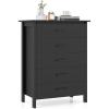 Giantex 5-Drawer Dresser for Bedroom, 41.5″ Storage Cabinet with 5 Drawers, Anti-Tip Kit, Multipurpose Clothes Organizer, Chest of Drawers for Closet, Nursery, Entryway Storage Floor Cabinet, Black(Black)