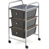 Giantex 6 Storage Drawer Cart Rolling Organizer Cart for Tools Scrapbook Paper Home Office School Multipurpose Mobile Utility Cart (Black Gradient)(Black)
