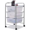 Giantex 6 Storage Drawer Cart Rolling Organizer Cart for Tools Scrapbook Paper Home Office School Multipurpose Mobile Utility Cart (Black Gradient)(Clear White)