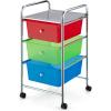 Giantex 6 Storage Drawer Cart Rolling Organizer Cart for Tools Scrapbook Paper Home Office School Multipurpose Mobile Utility Cart (Black Gradient)(Multicolor)