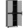 Giantex 68-inches Garage Storage Cabinet, PP Lockable Storage Shed with Doors, Freestanding Tool Locker with 3 Adjustable Shelves, Heavy-Duty Shelving Unit for Pantry, Basement, Laundry Room, Mudroom