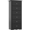 Giantex 6-Drawer Dresser for Bedroom, Wooden Chest of Drawers w/Metal Handles & Large Capacity, 16″ D x 23.5″ W x 53.5″ H Clothes Organizer, Modern Tall Dresser for Bedroom, Entryway, Living Room(Black)