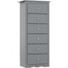Giantex 6-Drawer Dresser for Bedroom, Wooden Chest of Drawers w/Metal Handles & Large Capacity, 16″ D x 23.5″ W x 53.5″ H Clothes Organizer, Modern Tall Dresser for Bedroom, Entryway, Living Room(Grey)
