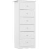 Giantex 6-Drawer Dresser for Bedroom, Wooden Chest of Drawers w/Metal Handles & Large Capacity, 16″ D x 23.5″ W x 53.5″ H Clothes Organizer, Modern Tall Dresser for Bedroom, Entryway, Living Room(White)
