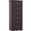 Giantex 6-Drawer Dresser for Bedroom, Wooden Chest of Drawers w/Metal Handles & Large Capacity, 16″ D x 23.5″ W x 53.5″ H Clothes Organizer, Modern Tall Dresser for Bedroom, Entryway, Living Room(Brown)
