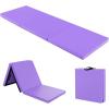 Giantex 6’x 2′ Gymnastics Mat, 2″ Thick Folding Tumbling Mat with Hook and Loop Fastener, Foldable Gym Mat with Carrying Handles, Cheer Mats for Kids Adults Home Exercise Aerobics Fitness(Purple)