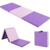 Giantex 6’x 2′ Gymnastics Mat, 2″ Thick Folding Tumbling Mat with Hook and Loop Fastener, Foldable Gym Mat with Carrying Handles, Cheer Mats for Kids Adults Home Exercise Aerobics Fitness(Purple/Pink)