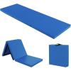 Giantex 6’x 2′ Gymnastics Mat, 2″ Thick Folding Tumbling Mat with Hook and Loop Fastener, Foldable Gym Mat with Carrying Handles, Cheer Mats for Kids Adults Home Exercise Aerobics Fitness(Dark Blue)