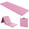 Giantex 6’x 2′ Gymnastics Mat, 2″ Thick Folding Tumbling Mat with Hook and Loop Fastener, Foldable Gym Mat with Carrying Handles, Cheer Mats for Kids Adults Home Exercise Aerobics Fitness(Pink)