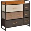 Giantex 7 Drawer Dresser Storage Tower with Foldable Fabric Drawers, Steel Frame & Wooden Top Vertical Organizer Unit for Closets, Nursery, Bedroom Utility Dresser Chest (31.5 x 11.5 x 31 inch)