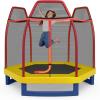 Giantex 7 Ft Trampoline for Kids, Heavy Duty Steel Frame Small Mini Toddler Trampoline, Great Gifts for Boys Girls, Outdoor Indoor Kids Trampoline with Net, for Age 3-8(Red/Yellow/Blue)