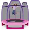 Giantex 7 Ft Trampoline for Kids, Heavy Duty Steel Frame Small Mini Toddler Trampoline, Great Gifts for Boys Girls, Outdoor Indoor Kids Trampoline with Net, for Age 3-8(Purple/Pink)