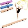 Giantex 7FT/8FT/9FT Balance Beam, Folding Gymnastics Beam w/Carry Handles, Floor Foam Gymnastics Equipment for Kids, Non Slip Rubber Base for Exercise, Practice & Professional Home Training(Khaki)