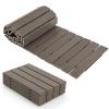 Giantex 8 FT Wooden Garden Pathway 2PCS, 21.5″ W Roll Out Hardwood Walkway with Non-Slip Surface, Tools Free Assembly, Outdoor Rustic Decorative Boardwalk Flooring Pavers for Backyard Wedding(Gray)