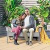 Giantex Adirondack Chair Outdoor Loveseat, High Density Polyethylene HDPE Material Adirondack Chairs Set of 2 People, Patio Adirondack Bench for Porch, Garden, Backyard Fire Pit Chair (1, Gray)(Grey)