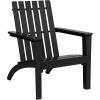 Giantex Adirondack Chair Set of 4 Acacia Wood Outdoor Chairs, 350 lbs Weight Capacity, Weather Resistant Campfire Chairs for Lawn Seating, Garden, Poolside, Balcony, Patio Lounger(Black)