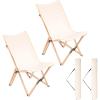 Giantex Camping Chairs 2 Pack, Folding Beach Chairs for 330lbs, Outdoor Butterfly Chair, Portable Lawn Chairs for Picnic Fishing Hiking Mountaineering, Lightweight Bamboo Frame No Assembly (Beige)(Beige)