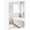 Giantex Corner Medicine Cabinet, 23.5” Over The Toilet Storage Cabinet with Mirror Door, Adjustable Shelf, Clear Reflection, Space-Saving Mirrored Cabinet, Bathroom Wall Cabinet for Entryway, Brown(White)
