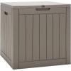 Giantex Deck Boxes Outdoor Waterproof – 30 Gallon Patio Storage Box with Lockable Lid, Built-in Handles, Storage Bin for Poolside, Package Delivery, Cushions, Garden Tools, Outside Storage Box (Brown)(Brown)