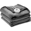 Giantex Electric Heated Blanket, 84″ x 62″ Flannel Thermal Blanket w/Machine Washable, 10 Heating Levels, 12 Hour Auto Shut-Off, Overheat Protection, Twin Size Heating Blanket for Bed Couch, Gray