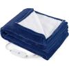 Giantex Electric Heated Throw Blanket – 84” x 62” Electric Heating Blanket Throw w/ 5 Heating Levels 10 Hours Auto-Off Overheat Protection Washable for Home & Office Full Body Warming (Blue, Twin)(Blue)