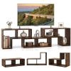Giantex Free-Combination TV Stand for Bedroom – Entertainment Center for 50 55 60 65 Inch TV, 3-Piece Media Console Table with Storage Cubes, Deformable Open Storage Bookcase Shelf (White)(Brown)