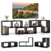 Giantex Free-Combination TV Stand for Bedroom – Entertainment Center for 50 55 60 65 Inch TV, 3-Piece Media Console Table with Storage Cubes, Deformable Open Storage Bookcase Shelf (White)(Black)
