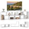Giantex Free-Combination TV Stand for Bedroom – Entertainment Center for 50 55 60 65 Inch TV, 3-Piece Media Console Table with Storage Cubes, Deformable Open Storage Bookcase Shelf (White)(White)