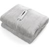 Giantex Heated Blanket Electric Throw – Double-Sided Electric Blanket with 5 Heat Settings, 3-Hour Auto Shut Off, Flannel & Cashmere Throw Blanket, Machine Washable, 50” x 60”, Heating Blanket (Gray)