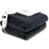 Giantex Heated Blanket Throw, 60” x 50”, 10 Heating Levels, 9H Timer Auto Shut Off, Overheat Protection, Machine Washable (Black+White)(Black+white)