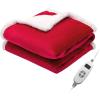 Giantex Heated Electric Blanket Throw, Reversible Flannel & Sherpa Fleece Blanket with 10 Heat Levels, 9 Hours Auto Shut-Off, Overheat Protection, 50” X 60” Machine Washable, Heating Blanket(Red)(Red)