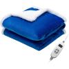 Giantex Heated Electric Blanket Throw, Reversible Flannel & Sherpa Fleece Blanket with 10 Heat Levels, 9 Hours Auto Shut-Off, Overheat Protection, 50” X 60” Machine Washable, Heating Blanket(Red)(Navy)